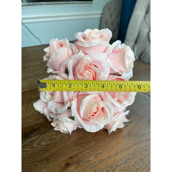 Pink-colored Artificial 10 Rose Bouquet 11" - Picture 9 of 9